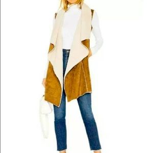 JOHN & JENN Faux Shearling Drape Vest